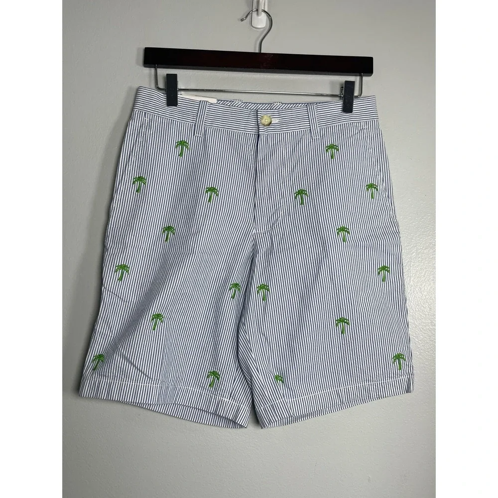 SOUTHERN TIDE Seersucker Shorts Blue White Striped Size 28 NEW Nautical Preppy